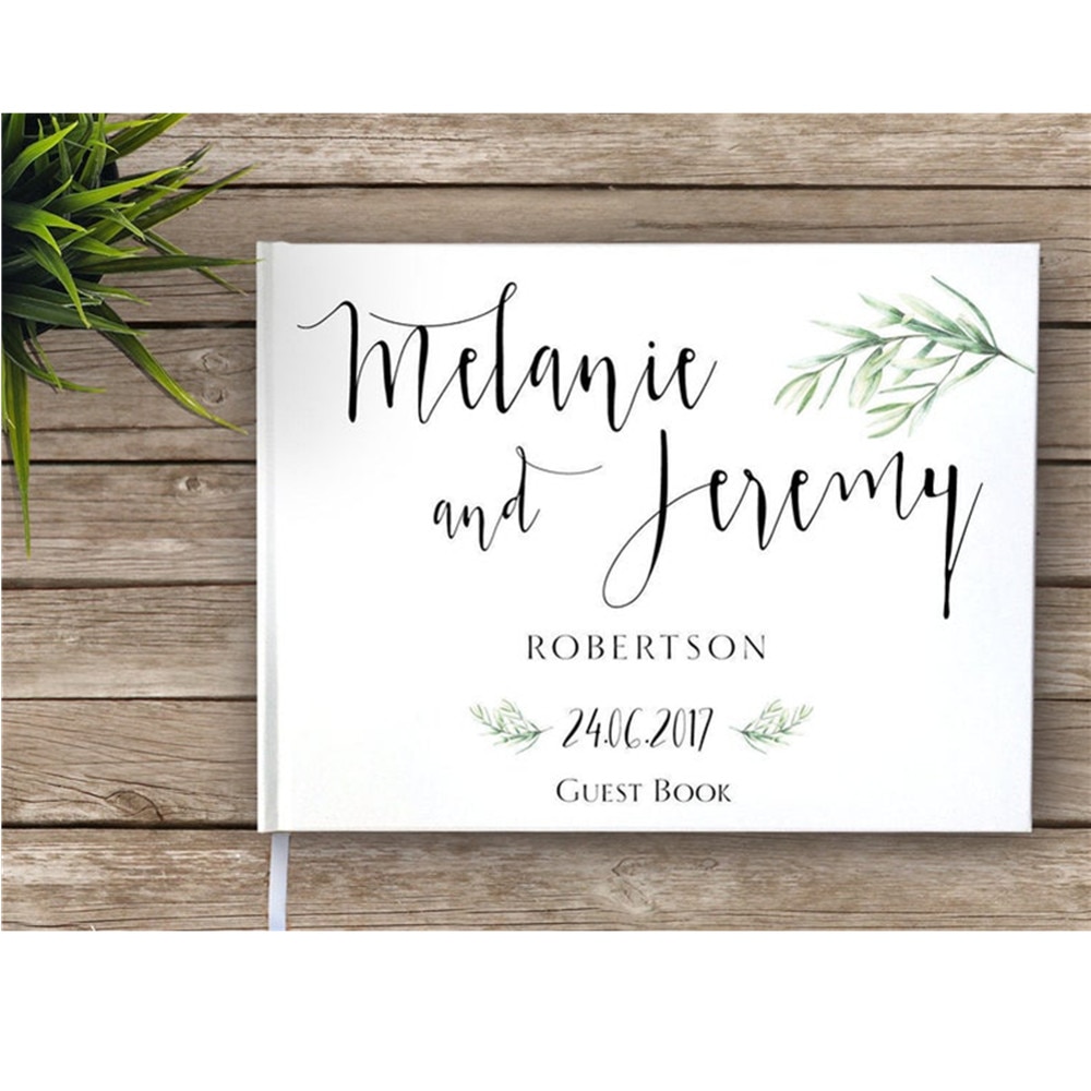 Greenery Wedding Guestbook Custom botanicic Guest B..